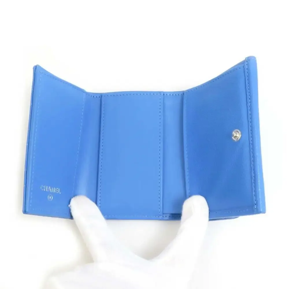 CHANEL Blue Caviar Leather Wallet